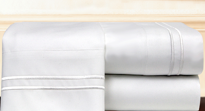 HOTEL EMBROIDERED SHEET SET WHITE